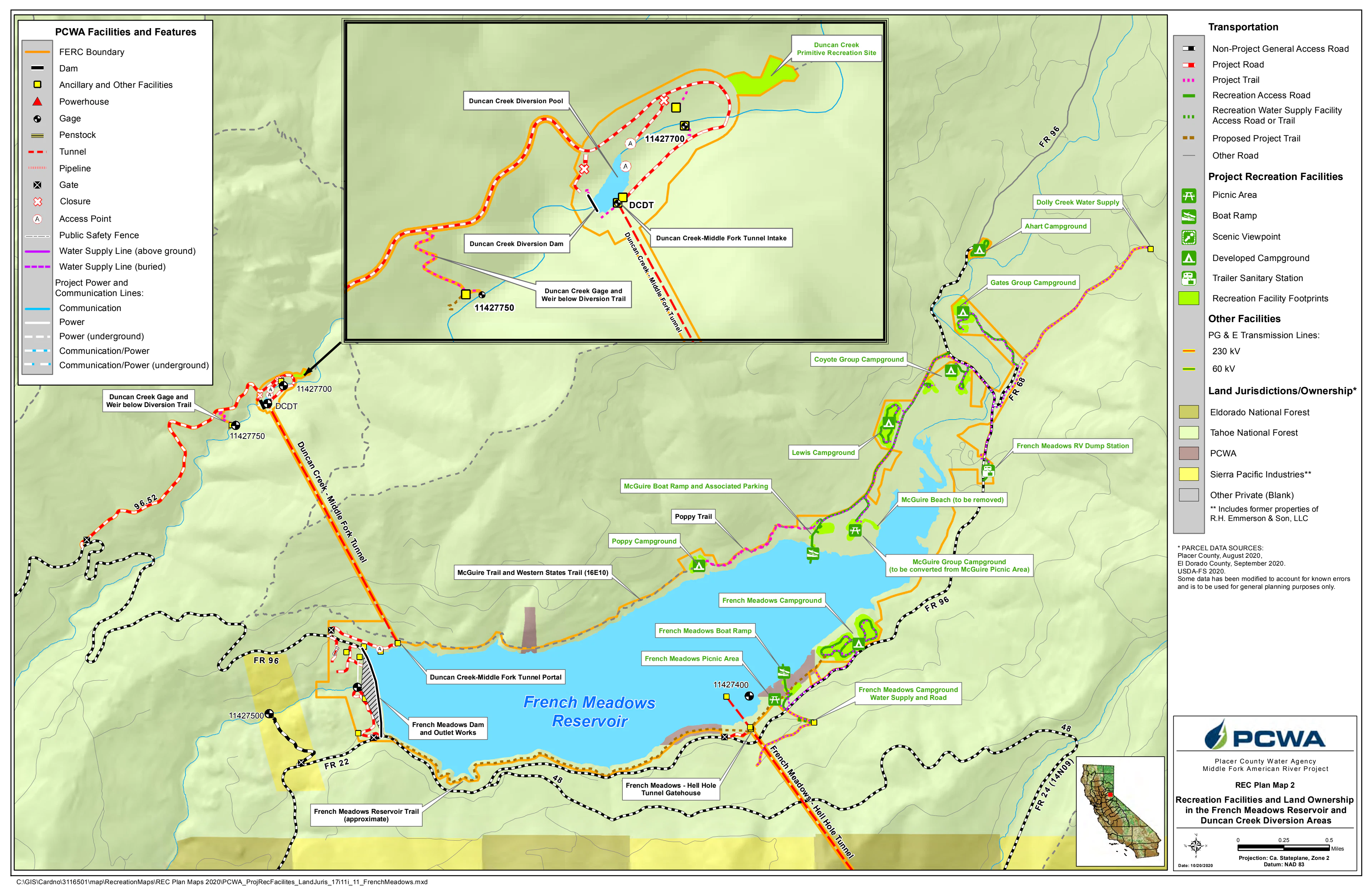 French Meadows Vicinity Map (w/ Sanitary Stations)