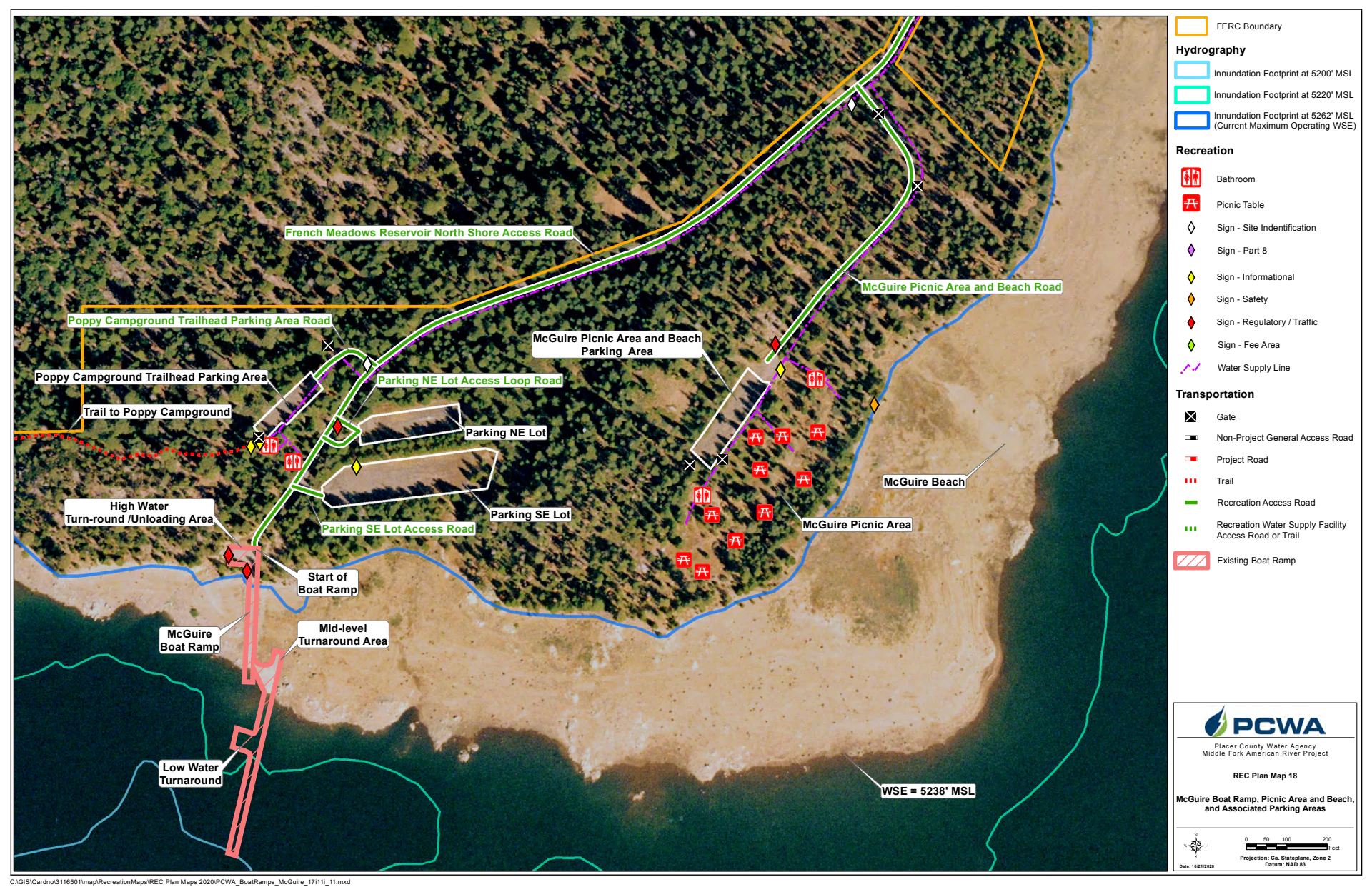 McGuire Boat Ramp, Picnic and Launch Area/Parking Areas