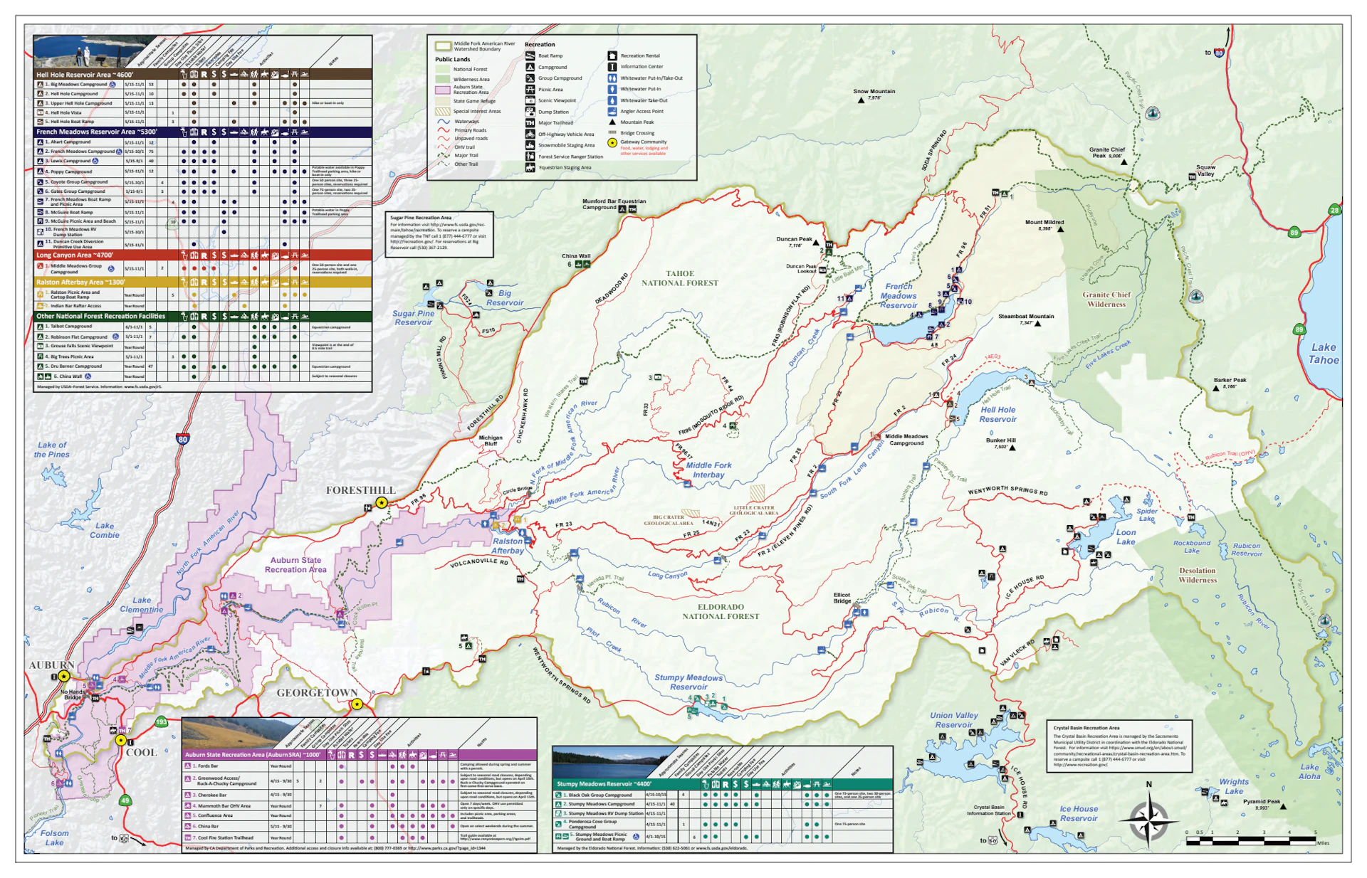 Middle Fork Project Recreation Brochure Map